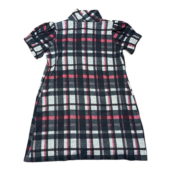 JH Jessica Howard Plaid Cowl Neck Fleece Knit Dress XL Academia Style Red Gray - Picture 2 of 6